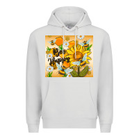 Dove Grey bee happy Premium Hoodie - MaliasSmallBusiness