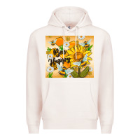 Pale Pink bee happy Premium Hoodie - MaliasSmallBusiness