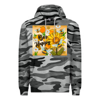 Slate Camo bee happy Premium Hoodie - MaliasSmallBusiness