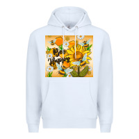 White bee happy Premium Hoodie - MaliasSmallBusiness