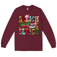 Burgundy sleigh girl sleigh Long Sleeve Tee - Zillion Design Studio