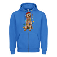True Royal cockapoo with christmas lights Zipper Hoodie - RanaPortraitStore