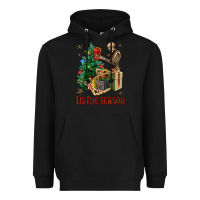 Black Skeleton tis the season Heavyweight Hoodie - FaDigitalArtStudio