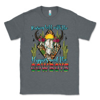 Charcoal Heather raising hell with the hippies and the cowboys Classic Tee - Zillion Design Studio