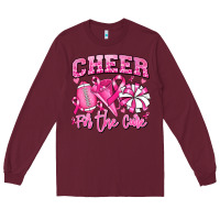 Burgundy cheer for the cure american football Long Sleeve Tee - RanaPortraitStore