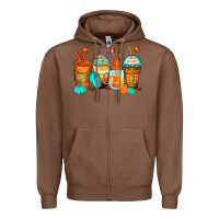 Chestnut thankful coffee cups Zipper Hoodie - Zillion Design Studio