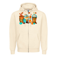 Sandshell thankful coffee cups Zipper Hoodie - Zillion Design Studio
