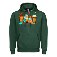 Sports Green thankful coffee cups Zipper Hoodie - Zillion Design Studio