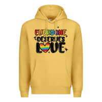 Antique Gold everyone deserves love Premium Hoodie - MaliasSmallBusiness