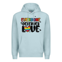 Blue Mist everyone deserves love Premium Hoodie - MaliasSmallBusiness
