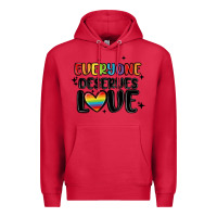 Cardinal everyone deserves love Premium Hoodie - MaliasSmallBusiness