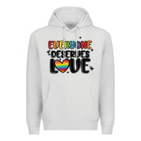 Dove Grey everyone deserves love Premium Hoodie - MaliasSmallBusiness