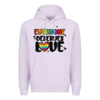 Lilac everyone deserves love Premium Hoodie - MaliasSmallBusiness