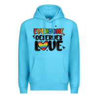 Ocean Blue everyone deserves love Premium Hoodie - MaliasSmallBusiness