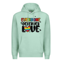 Seafoam everyone deserves love Premium Hoodie - MaliasSmallBusiness