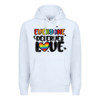 White everyone deserves love Premium Hoodie - MaliasSmallBusiness