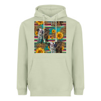 Matcha two cute heifers seamless pattern Heavyweight Hoodie - HRA Design Shop
