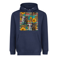 Navy two cute heifers seamless pattern Heavyweight Hoodie - HRA Design Shop
