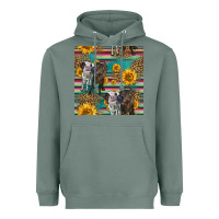 Sage two cute heifers seamless pattern Heavyweight Hoodie - HRA Design Shop