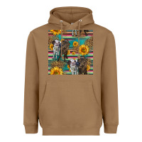 Toasted Coconut two cute heifers seamless pattern Heavyweight Hoodie - HRA Design Shop