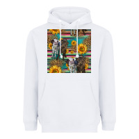 White two cute heifers seamless pattern Heavyweight Hoodie - HRA Design Shop