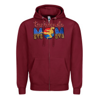 Burgundy taekwondo mom Zipper Hoodie - texasbilliewilder