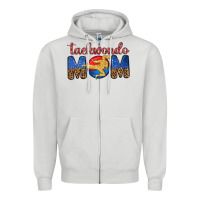 Dove Grey taekwondo mom Zipper Hoodie - texasbilliewilder