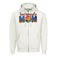 Oatmeal Heather taekwondo mom Zipper Hoodie - texasbilliewilder