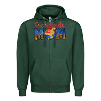 Sports Green taekwondo mom Zipper Hoodie - texasbilliewilder