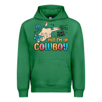 Emerald western turquoise put em up cowboy Urban Hoodie - MaliasSmallBusiness