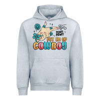 Heather Grey western turquoise put em up cowboy Urban Hoodie - MaliasSmallBusiness
