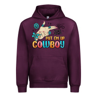 Mauve Wine western turquoise put em up cowboy Urban Hoodie - MaliasSmallBusiness