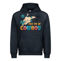 Navy western turquoise put em up cowboy Urban Hoodie - MaliasSmallBusiness