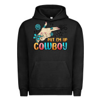 Pigment Black western turquoise put em up cowboy Urban Hoodie - MaliasSmallBusiness