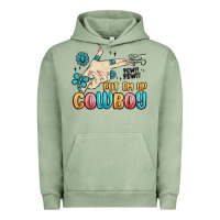 Pigment Oil Green western turquoise put em up cowboy Urban Hoodie - MaliasSmallBusiness
