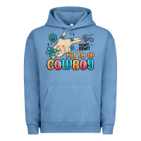 Pigment Pebble Blue western turquoise put em up cowboy Urban Hoodie - MaliasSmallBusiness