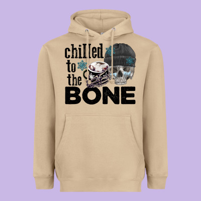 Chilled To The Bone Skull Winter Heavyweight Hoodie Designed By Fadigitalartstudio