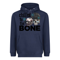 Navy Chilled to the bone skull winter Heavyweight Hoodie - FaDigitalArtStudio