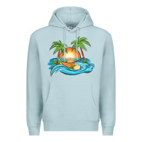 Blue Mist sunset beach scene Premium Hoodie - MaliasSmallBusiness