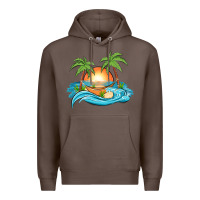 Coffee sunset beach scene Premium Hoodie - MaliasSmallBusiness