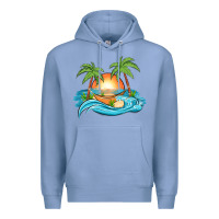 Colony Blue sunset beach scene Premium Hoodie - MaliasSmallBusiness