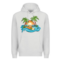 Dove Grey sunset beach scene Premium Hoodie - MaliasSmallBusiness