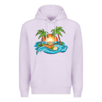 Lilac sunset beach scene Premium Hoodie - MaliasSmallBusiness