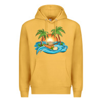 Mustard sunset beach scene Premium Hoodie - MaliasSmallBusiness