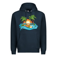 Navy sunset beach scene Premium Hoodie - MaliasSmallBusiness
