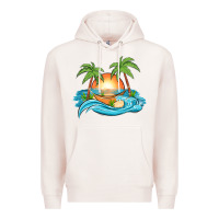 Pale Pink sunset beach scene Premium Hoodie - MaliasSmallBusiness