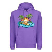 Purple sunset beach scene Premium Hoodie - MaliasSmallBusiness