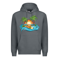 Rock sunset beach scene Premium Hoodie - MaliasSmallBusiness