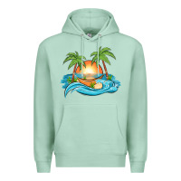 Seafoam sunset beach scene Premium Hoodie - MaliasSmallBusiness