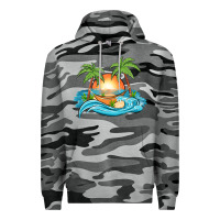 Slate Camo sunset beach scene Premium Hoodie - MaliasSmallBusiness